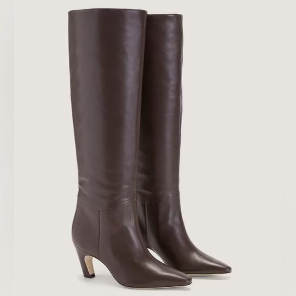 EVERLANE The Banana Boot Brown Knee High Napa Leather Point Toe Pull On 5.5 NEW - Picture 5 of 9